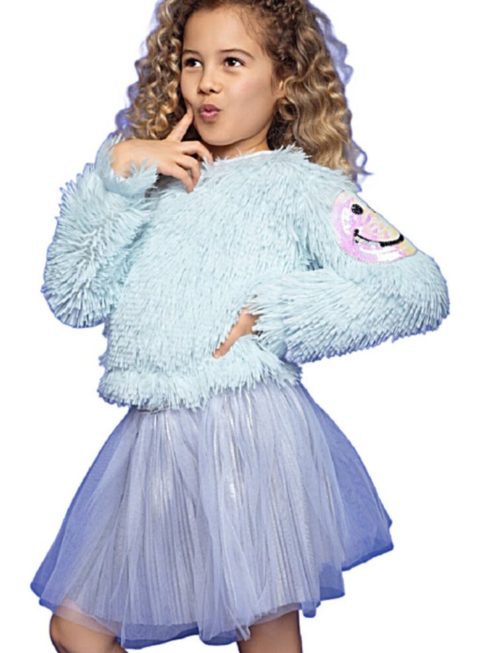 Girl's MIA Lavender Shag Sweater sz: Small